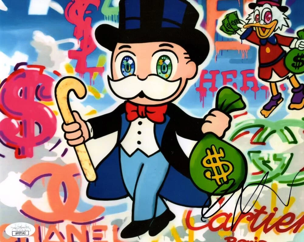Alec Monopoly Signed Autograph 8x10 Photo - Renowned Street Artist DJ w/ JSA COA