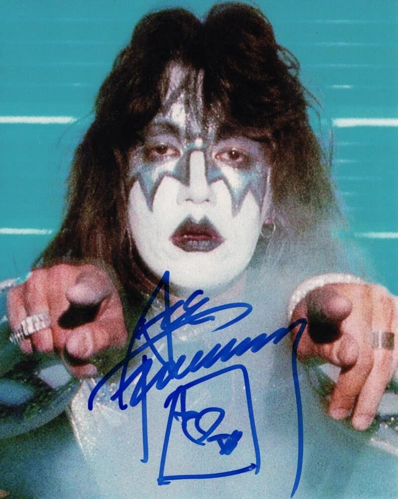 ACE FREHLEY SIGNED AUTOGRAPH 8×10 PHOTO – SPACE ACE KISS ICON W/ JSA WITNESS COA COLLECTIBLE MEMORABILIA