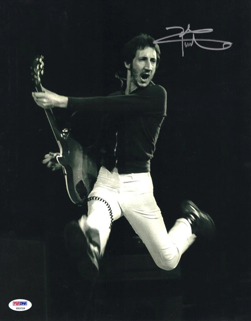 Pete Townshend The Who Signed Autograph 11x14 Photo - Iconic Jump w/ PSA COA