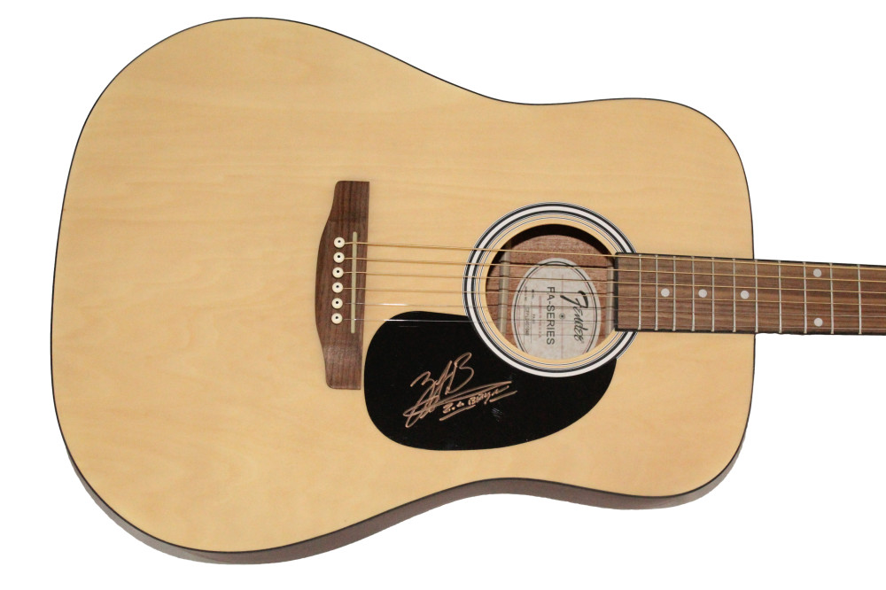 ZACH BRYAN SIGNED AUTOGRAPH FENDER ACOUSTIC GUITAR – AMERICAN HEARTBREAK BAS COA COLLECTIBLE MEMORABILIA