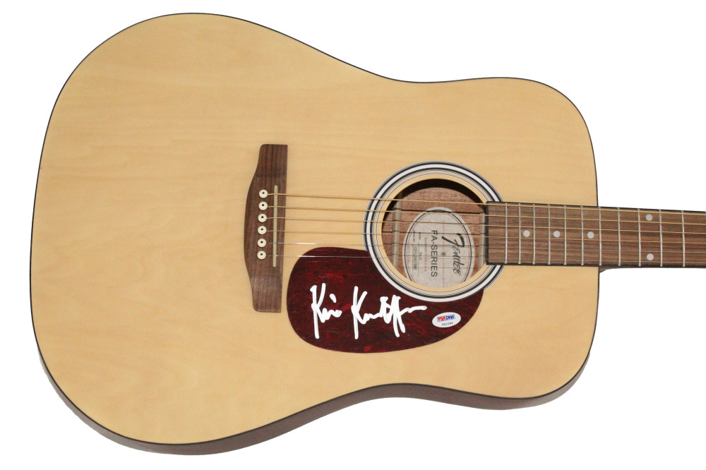 Kris Kristofferson Highwaymen Signed Autograph Fender Acoustic Guitar w/ PSA COA