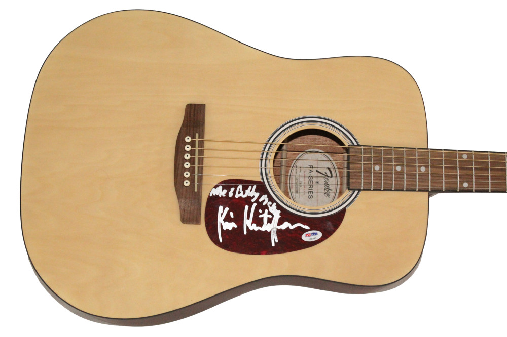 Kris Kristofferson Signed Autograph Fender Guitar w/ Me and Bobby McGee PSA COA