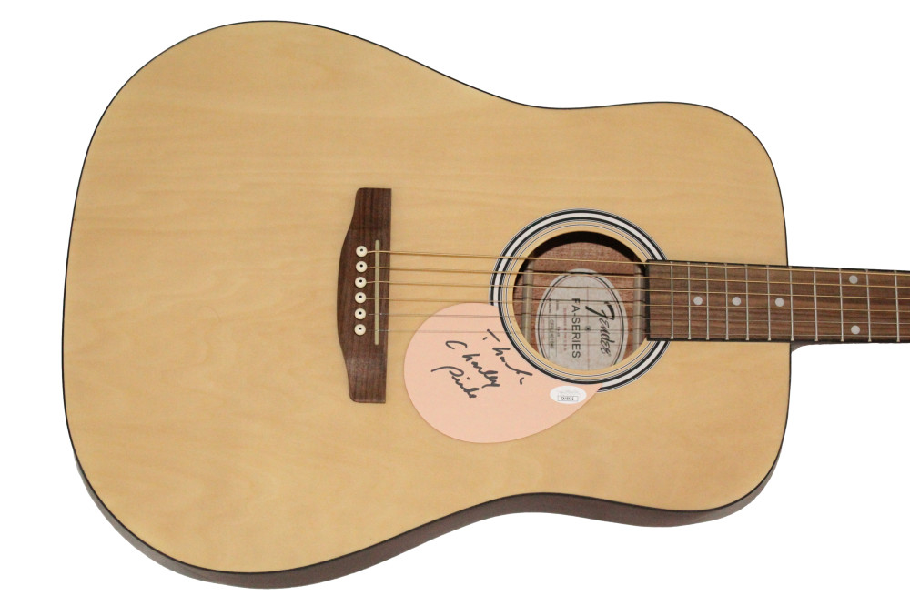 Charley Pride Signed Autograph Fender Acoustic Guitar w/ JSA COA