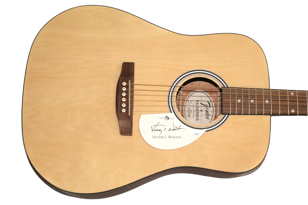 Victor Wooten Flecktones Signed Autograph Fender Acoustic Guitar JSA COA
