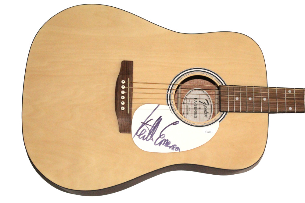 Keith Emerson Lake & Palmer Signed Autograph Fender Acoustic Guitar w/ JSA COA