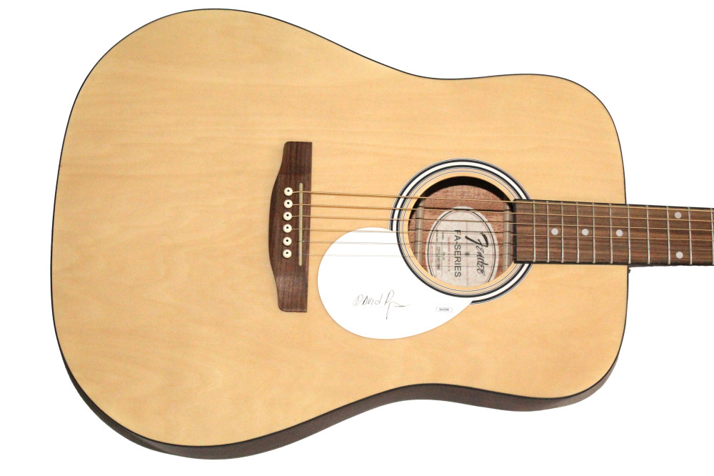 David Byrne Talking Heads Signed Autograph Fender Acoustic Guitar w/ JSA COA