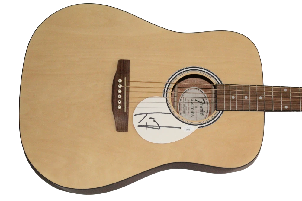 Tom Hamilton of Aerosmith Signed Autograph Fender Acoustic Guitar w/ JSA COA