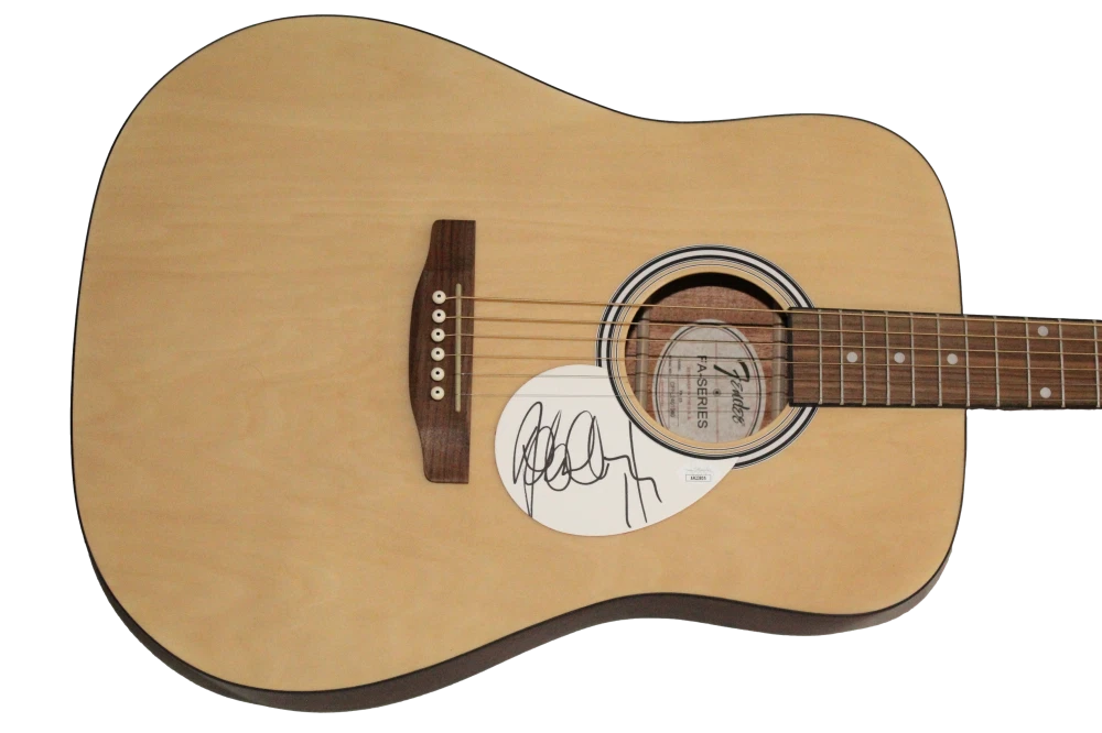 Adam Clayton U2 Signed Autograph Fender Acoustic Guitar - Joshua Tree w/ JSA COA