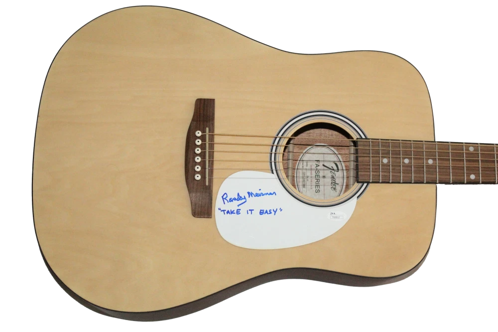 Randy Meisner Eagles Signed Autograph Fender Guitar Take It Easy Inscription COA
