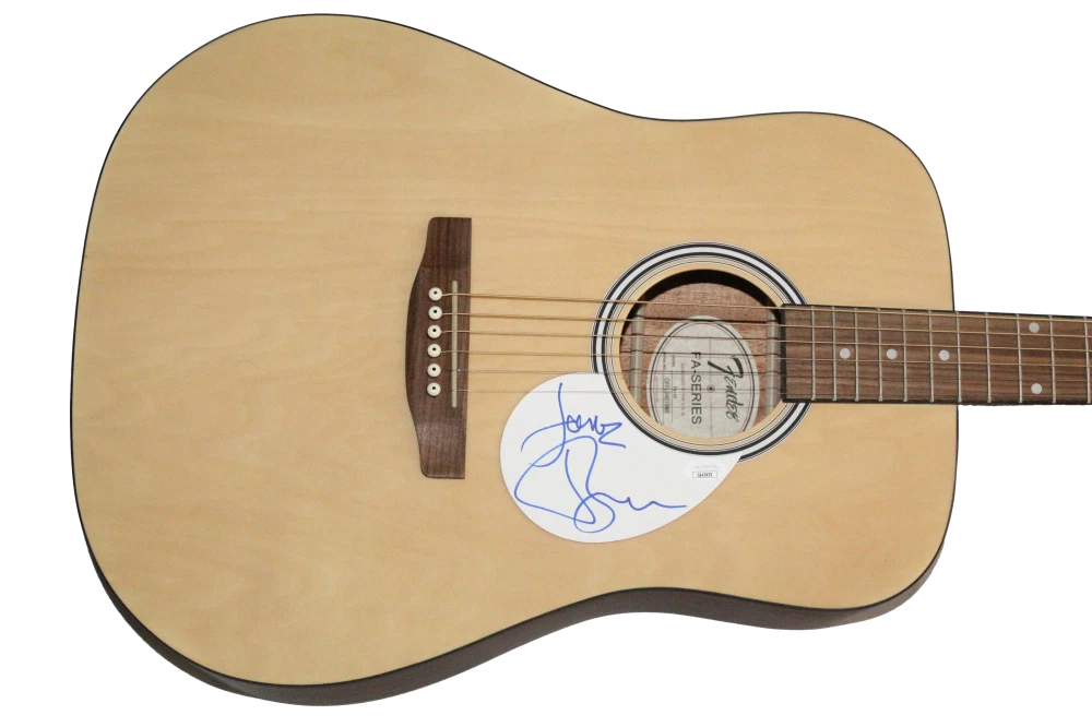 Jack Bruce Signed Autograph Fender Acoustic Guitar Cream w/ Eric Clapton JSA COA