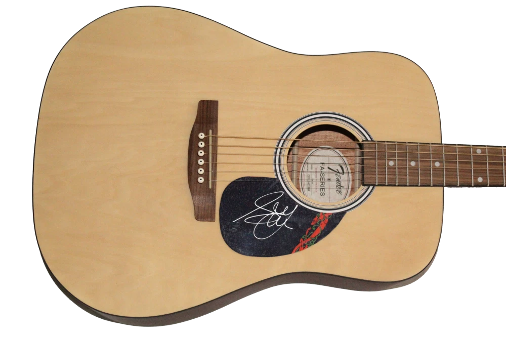 Geddy Lee of Rush Signed Autograph Fender Acoustic Guitar - Fly by Night JSA COA