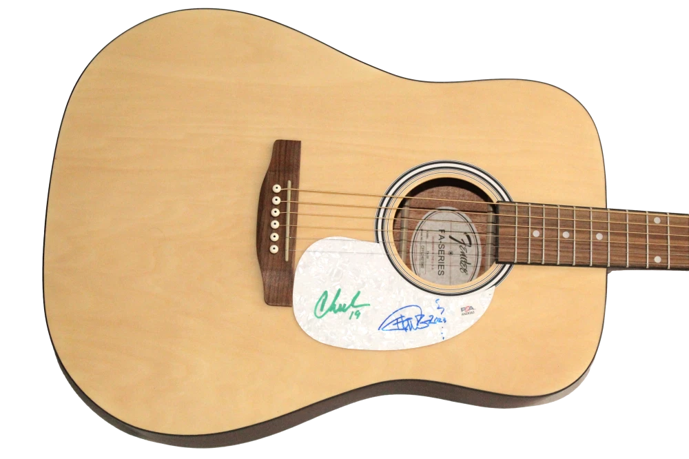 Cheech & Chong Signed Autograph Fender Acoustic Guitar - Up in Smoke w/ PSA COA