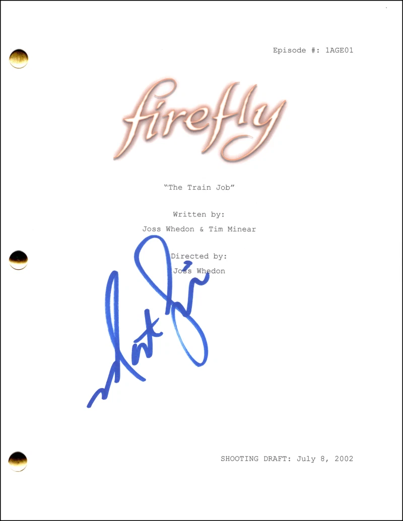 Nathan Fillion Signed Autograph Firefly Pilot Script Screenplay - Mal Reynolds