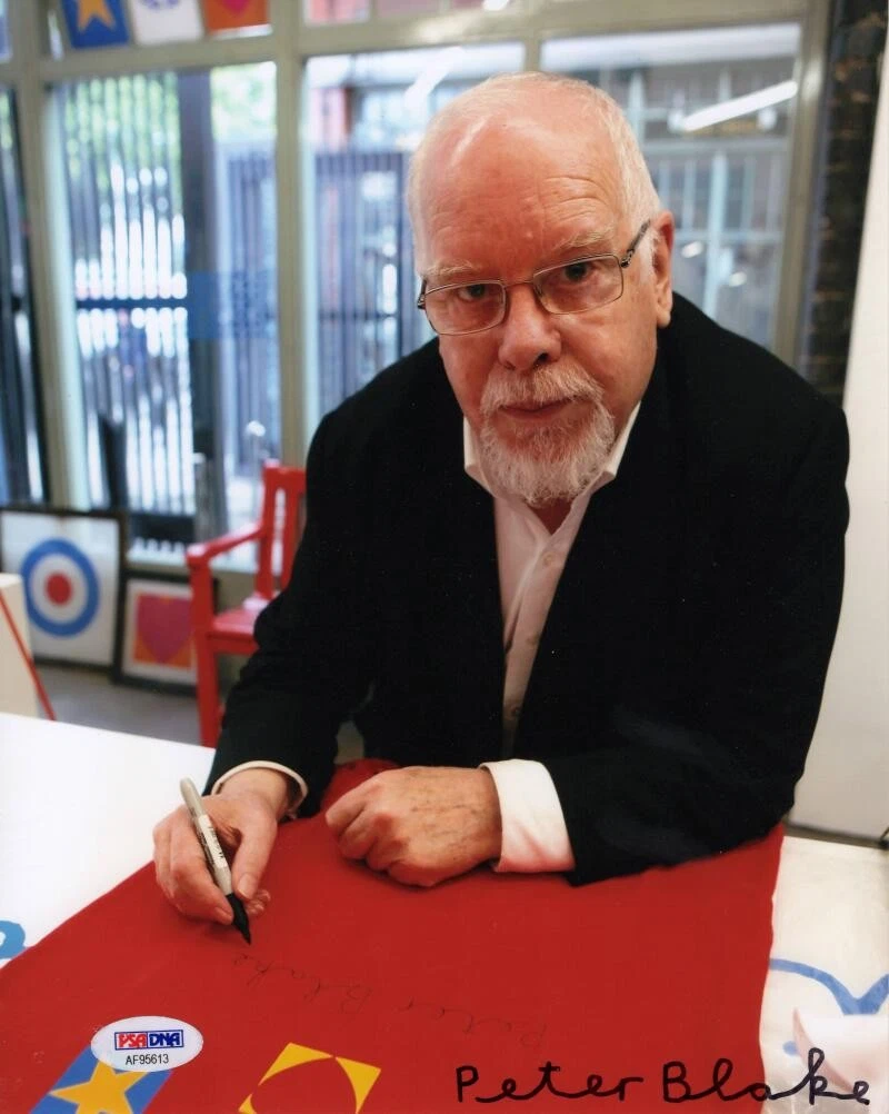 Peter Blake Signed Autograph 8x10 Photo Sgt Pepper's Lonely Hearts Club Band PSA