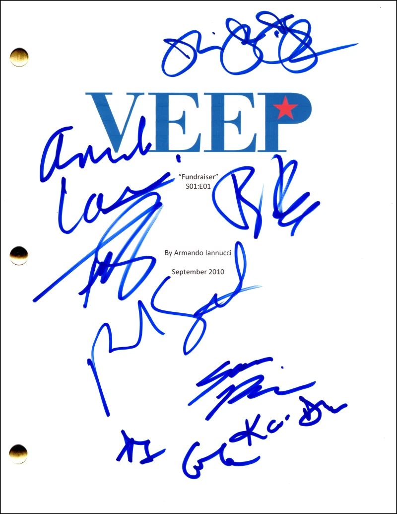 Veep Full Cast Signed Autograph Pilot Script Screenplay - Julia Louis-Dreyfus +7