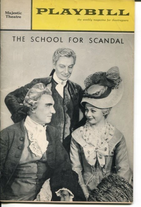RALPH RICHARDSON JOHN GIELGUD THE SCHOOL FOR SCANDAL 1963 OPENING NIGHT PLAYBILL COLLECTIBLE MEMORABILIA