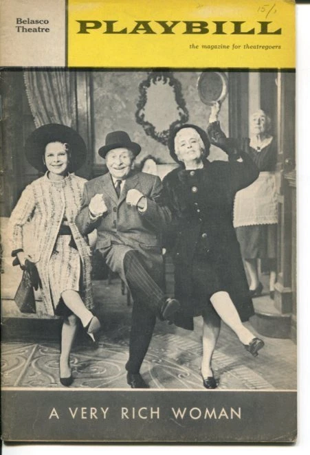 RUTH GORDON MADGE KENNEDY ERNEST TRUEX A VERY RICH WOMAN OPENING NIGHT PLAYBILL COLLECTIBLE MEMORABILIA