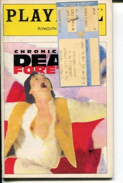 Rene Ceballos Chronicle Of A Death Foretold 1995 Opening Night Playbill