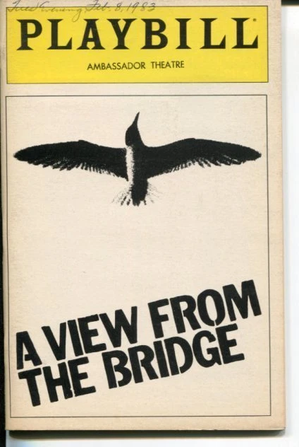 TONY LO BIANCO ARTHUR MILLER A VIEW FROM THE BRIDGE 1983 OPENING NIGHT PLAYBILL COLLECTIBLE MEMORABILIA