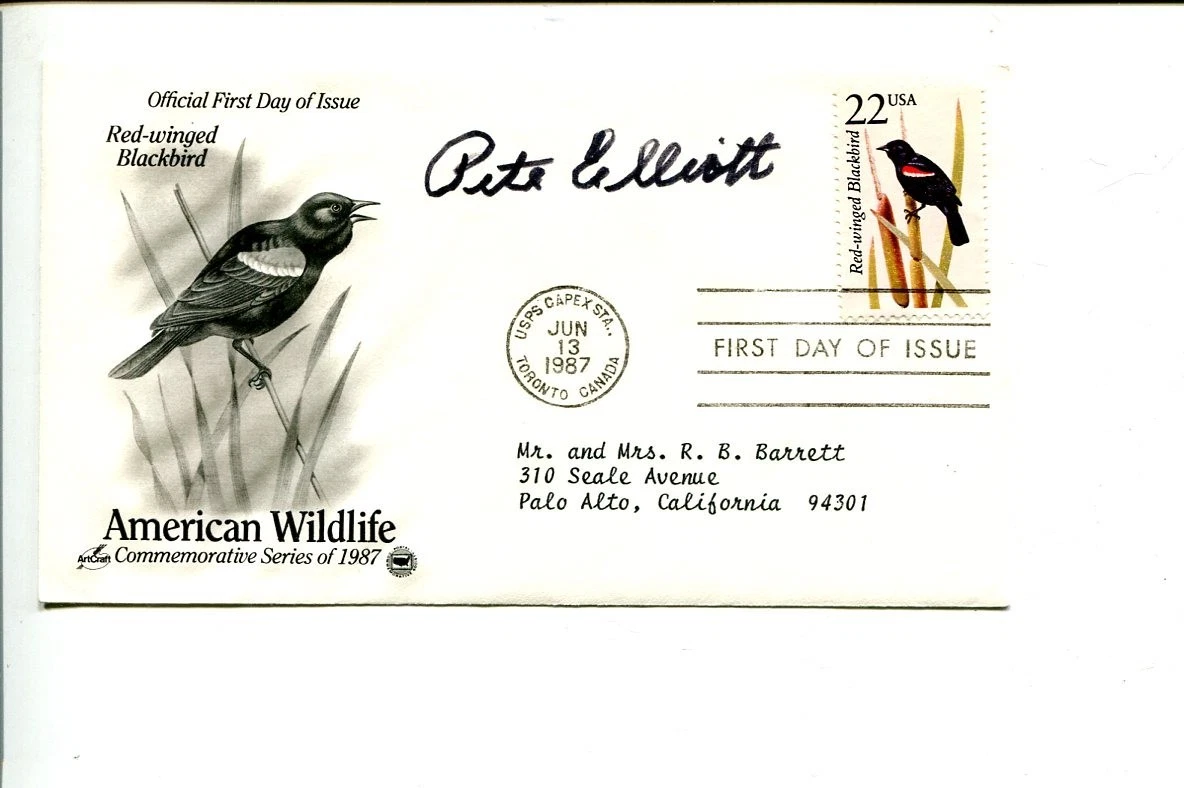 Pete Elliott Michigan Wolverines Oklahoma HOF 1948 1955 Champ Signed Autograph