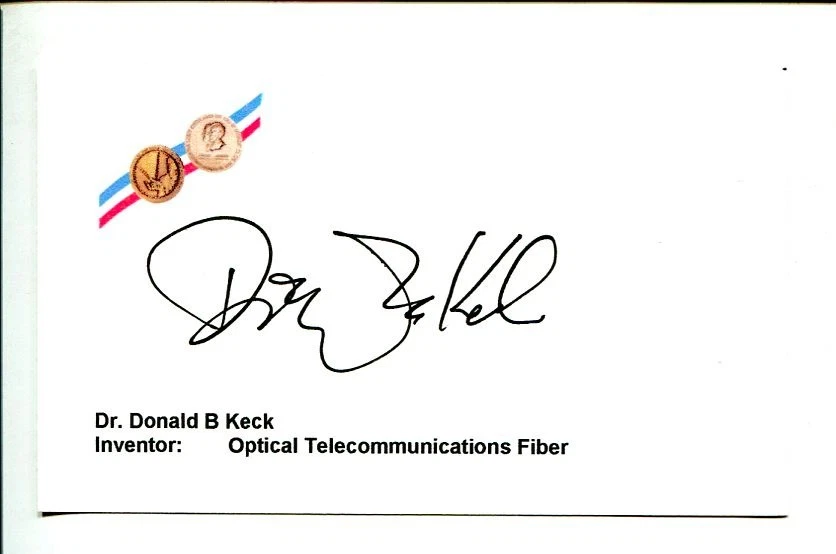 Donald Keck Fiber Optic Inventor Hall Of Fame HOF Signed Autograph