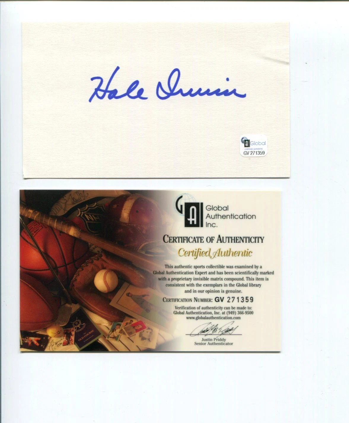 Hale Irwin US Open PGA Golf Champ Ryder Cup Presidents Cup Signed Autograph COA