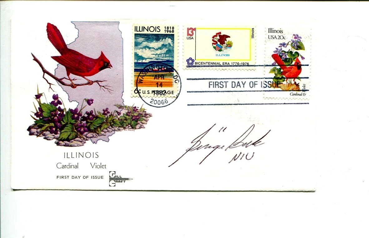 George Bork Northern Illinois Huskies HOF Montreal Alouette Signed Autograph FDC