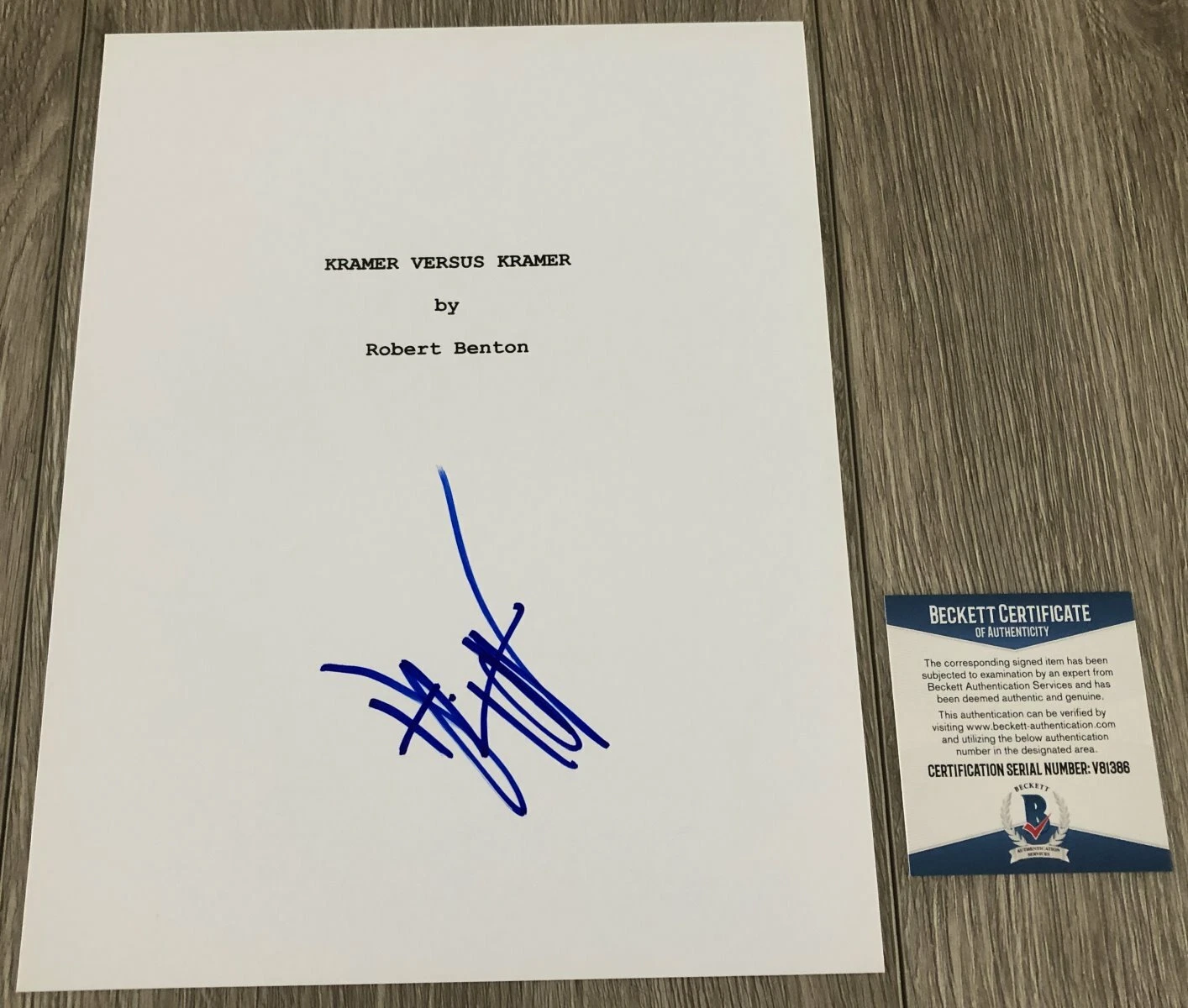 DUSTIN HOFFMAN SIGNED KRAMER VERSUS KRAMER FULL SCRIPT w/PROOF ...