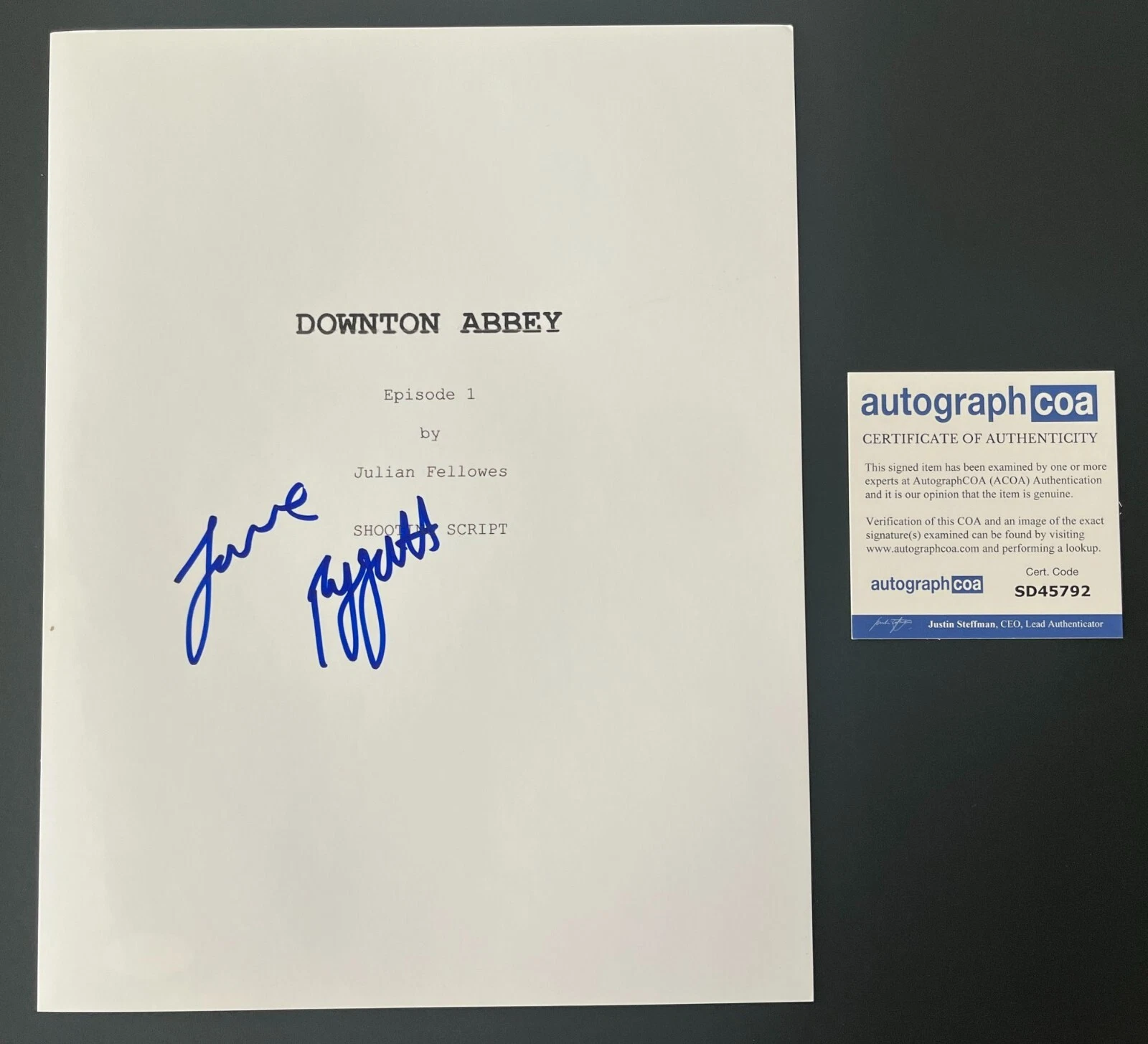 JOANNE FROGGATT SIGNED DOWNTON ABBEY PILOT SCRIPT w/PROOF & AUTOGRAPH COA ACOA