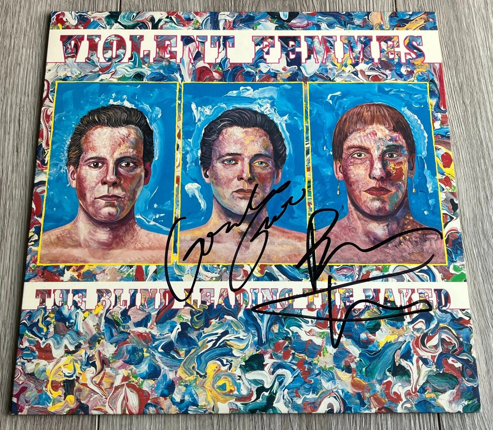 THE VIOLENT FEMMES SIGNED THE BLIND LEADING THE NAKED VINYL w/PROOF BECKETT COA