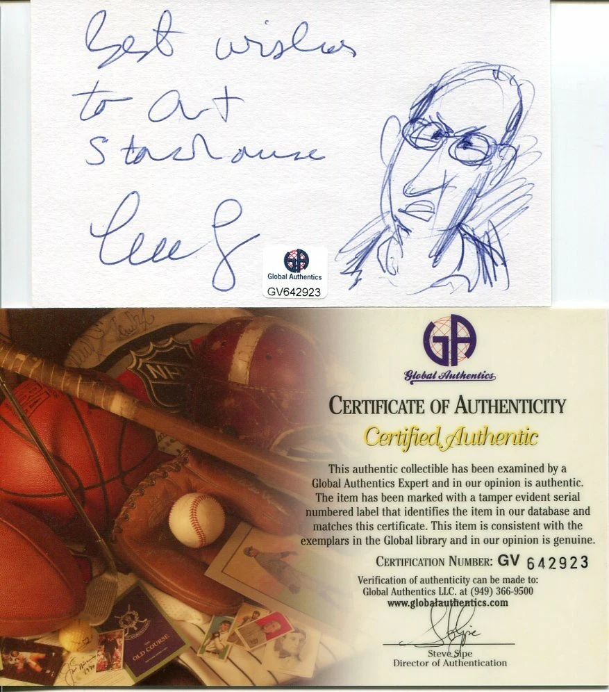 Lee Lorenz The New Yorker Cartoonist Art Editor Rare Signed Autograph Sketch COA