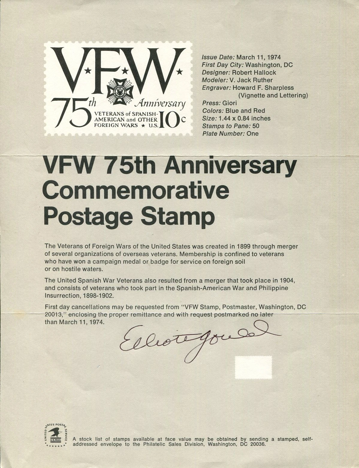 Elliott Gould Oceans Eleven MASH Ray Donovan Signed Autograph VFW Postal Sheet