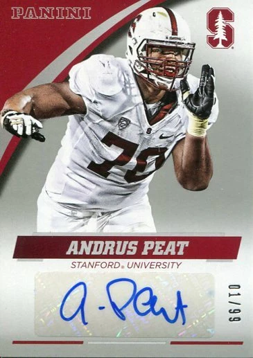 Andrus Peat 2015 Panini Stanford Cardinals Signed Autograph Card Silver #01/99