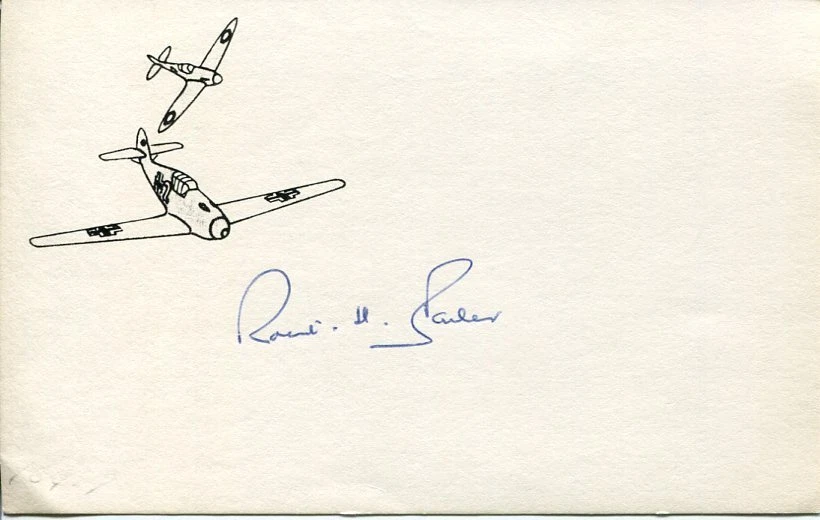 Robert Hugh Barber RAF Battle of Britain WWII War Fighte Pilot Signed Autograph
