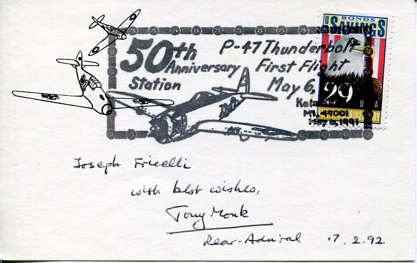 Rear-Admiral Anthony John Monk Royal Navy Fighter Pilot WWII Signed Autograph