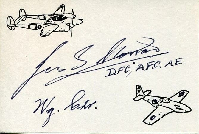 James E. Storrar RAF WWII War Battle of Britain Fighter Ace DFC Signed Autograph