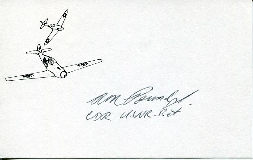 Ralston Pound WWII War USN Navy Fighter Pilot Ace 2x DFC Rare Signed Autograph