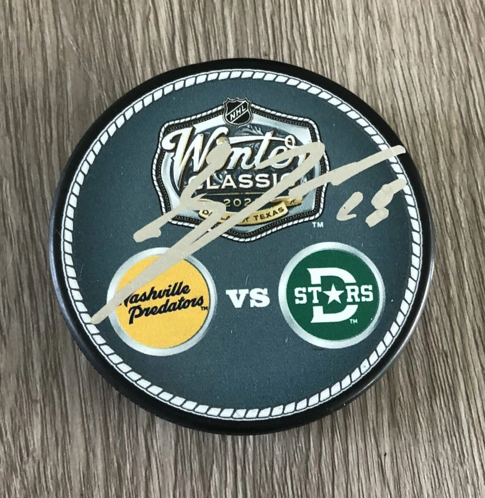 JASON DICKINSON DALLAS STARS SIGNED 2020 WINTER CLASSIC PUCK A w/EXACT PROOF