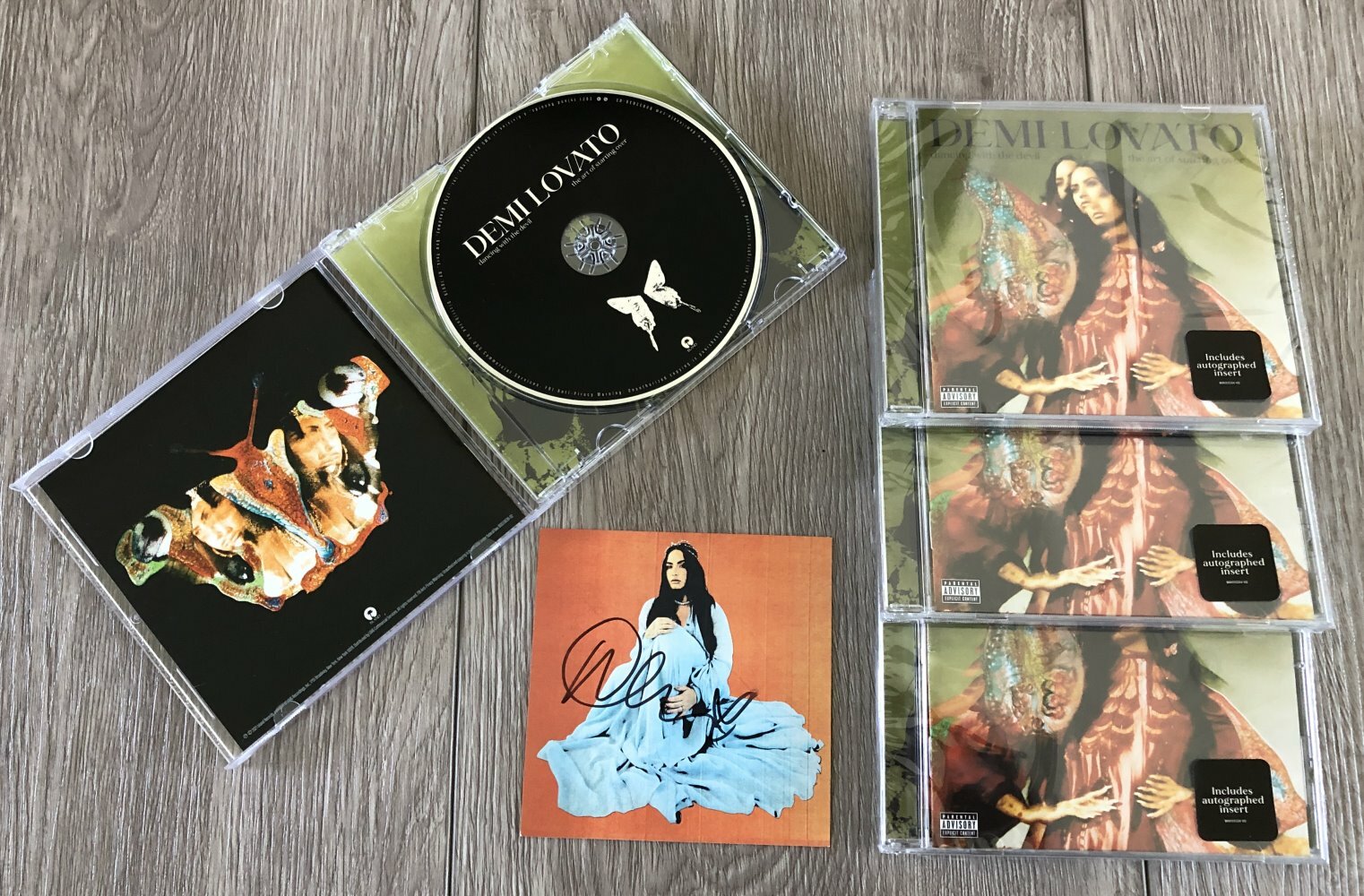 DEMI LOVATO SIGNED AUTOGRAPH DANCING WITH THE DEVIL CD ART CARD INSERT SOLD OUT