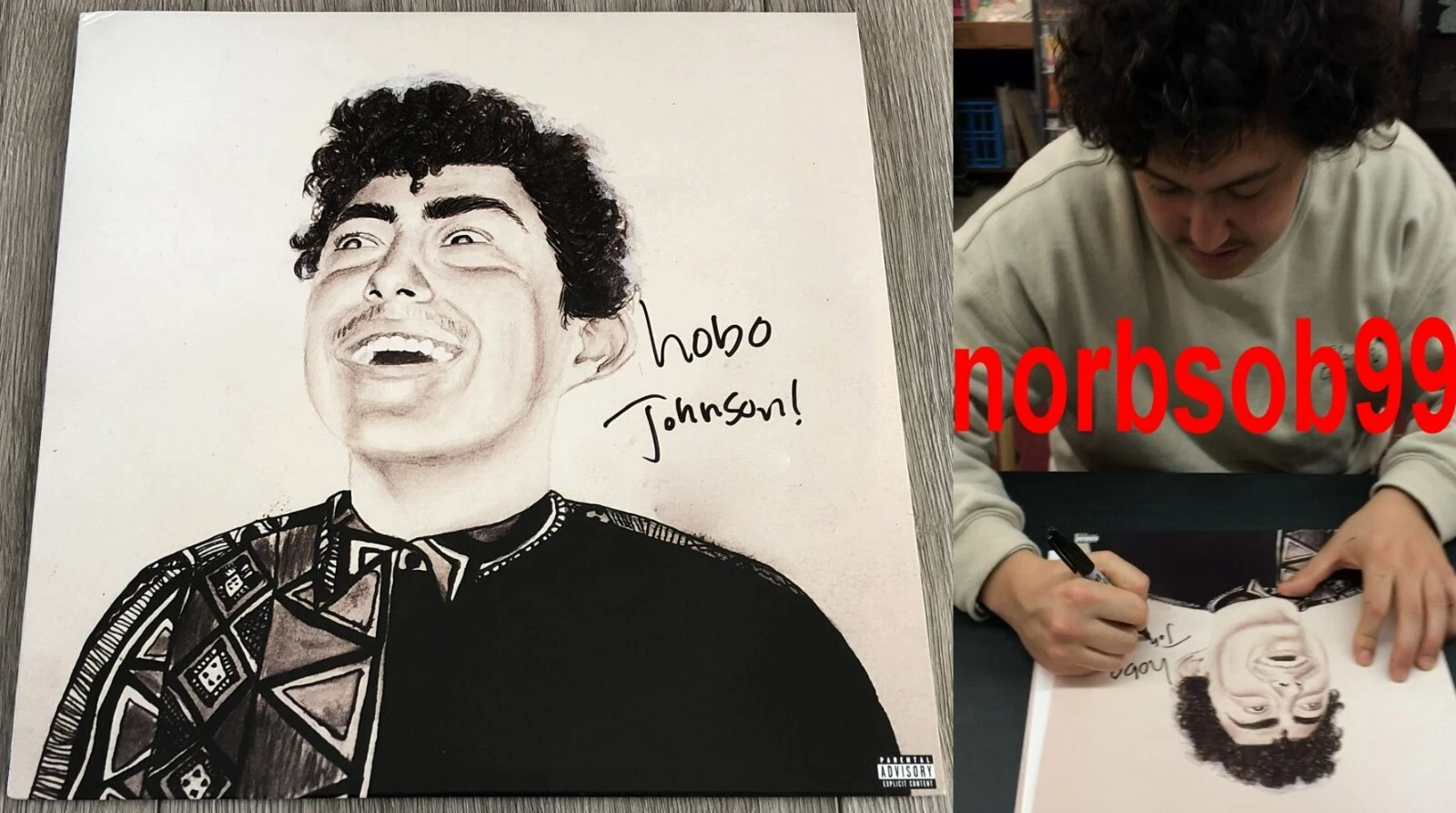 HOBO JOHNSON SIGNED AUTOGRAPH THE RISE OF HOBO JOHNSON VINYL ALBUM w/EXACT PROOF