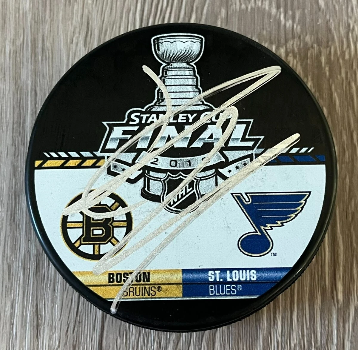 DANTON HEINEN SIGNED AUTOGRAPH BOSTON BRUINS 2019 STANLEY CUP PUCK w/EXACT PROOF