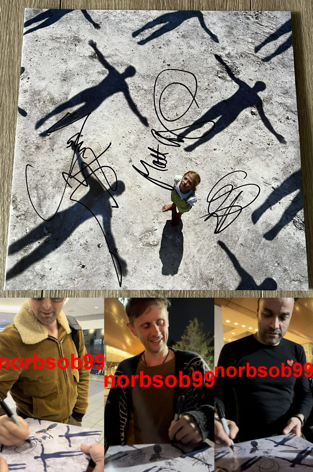 MUSE MATT BELLAMY +2 SIGNED AUTOGRAPH ABSOLUTION VINYL ALBUM w/EXACT PROOF
