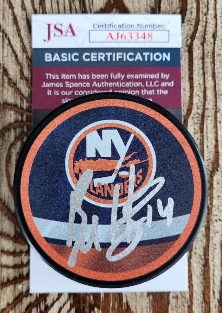 Bo Horvat Signed Reverse Retro Puck w/ JSA COA #AJ63348 New York Islanders