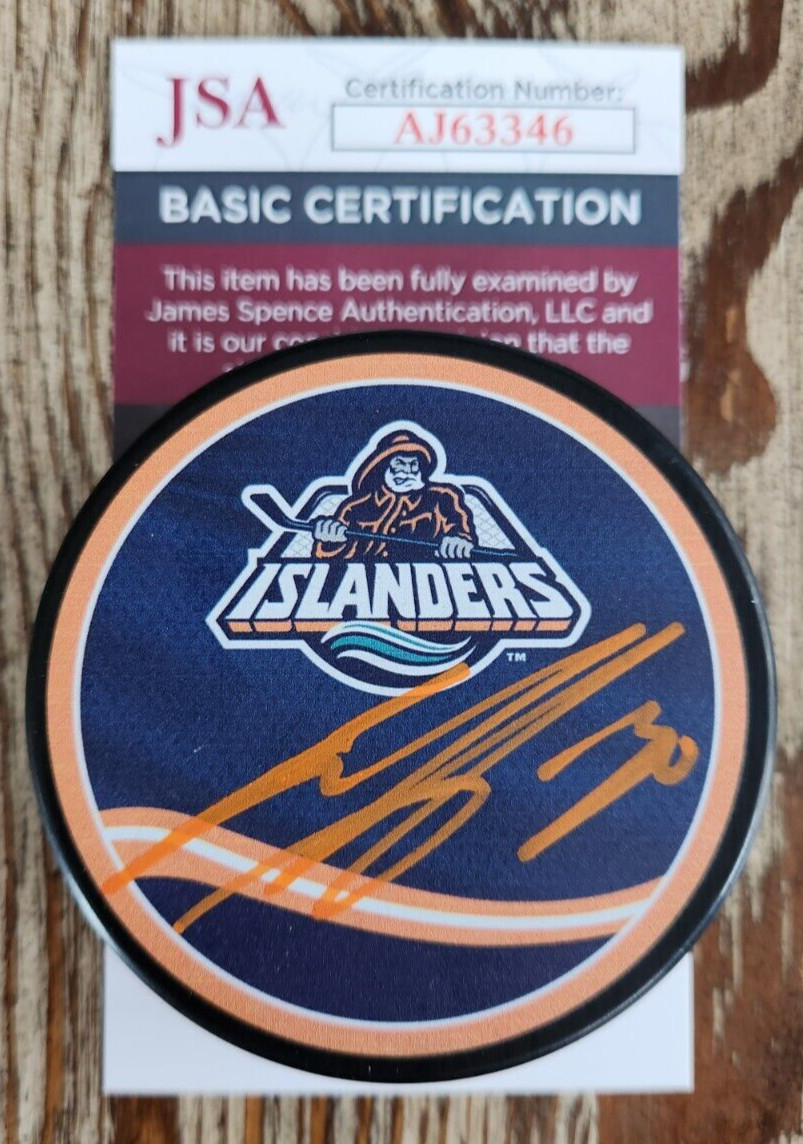 Ilya Sorokin Signed Reverse Retro Puck w/ JSA COA #AJ63346 New York Islanders