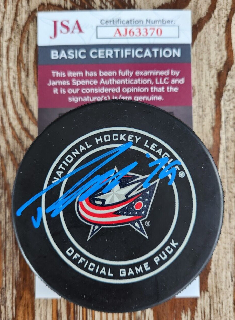 Patrik Laine Signed Official NHL Game Puck w/ JSA COA Columbus Blue Jackets 4