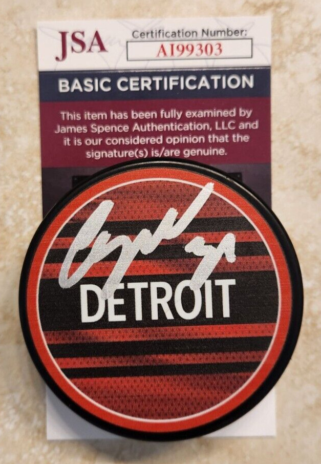 Chris Osgood Signed Reverse Retro Puck w/ JSA COA #AI99303 Detroit Red Wings