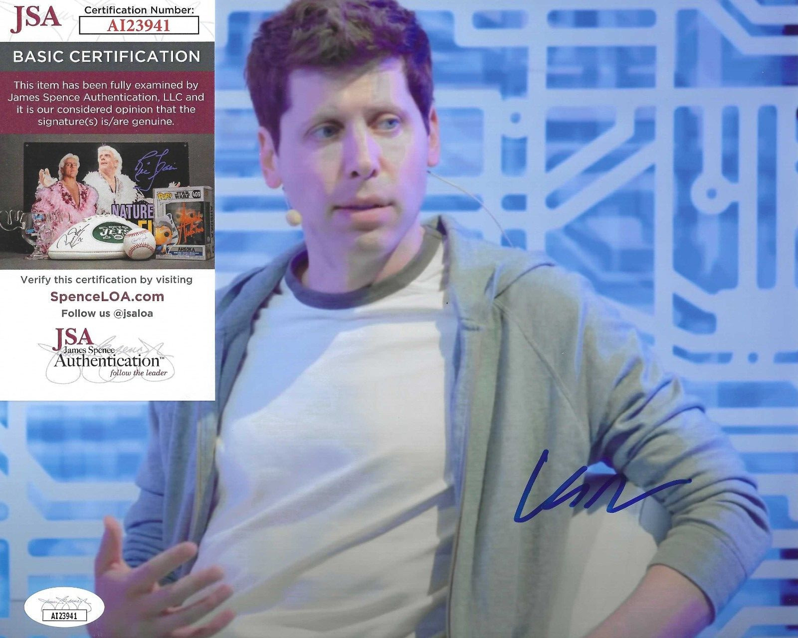 Sam Altman Signed 8x10 Photo w/ JSA COA #AI23941 Open AI ChatGPT Samuel