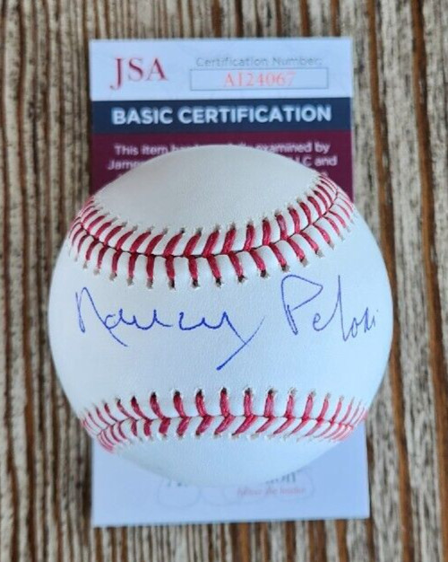 Nancy Pelosi Signed OMLB Baseball w/ JSA COA #AI24067 Fmr Speaker of the House