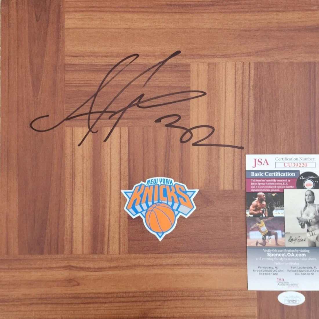 Amar'e Stoudemire Signed Floorboard w/ JSA COA #UU39220 NY New York Knicks Amare