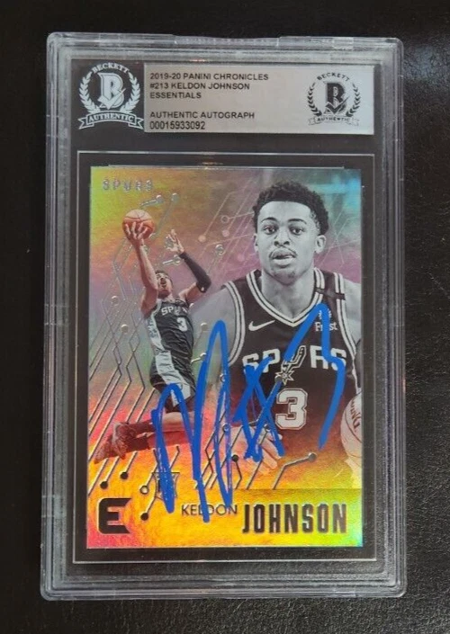 Keldon Johnson Signed 2019-20 Panini Chronicles Card BAS COA Beckett Slab Rookie
